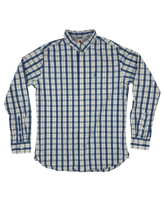 Timberland Blue Plaid Slim Fit Collared Shirt Medium