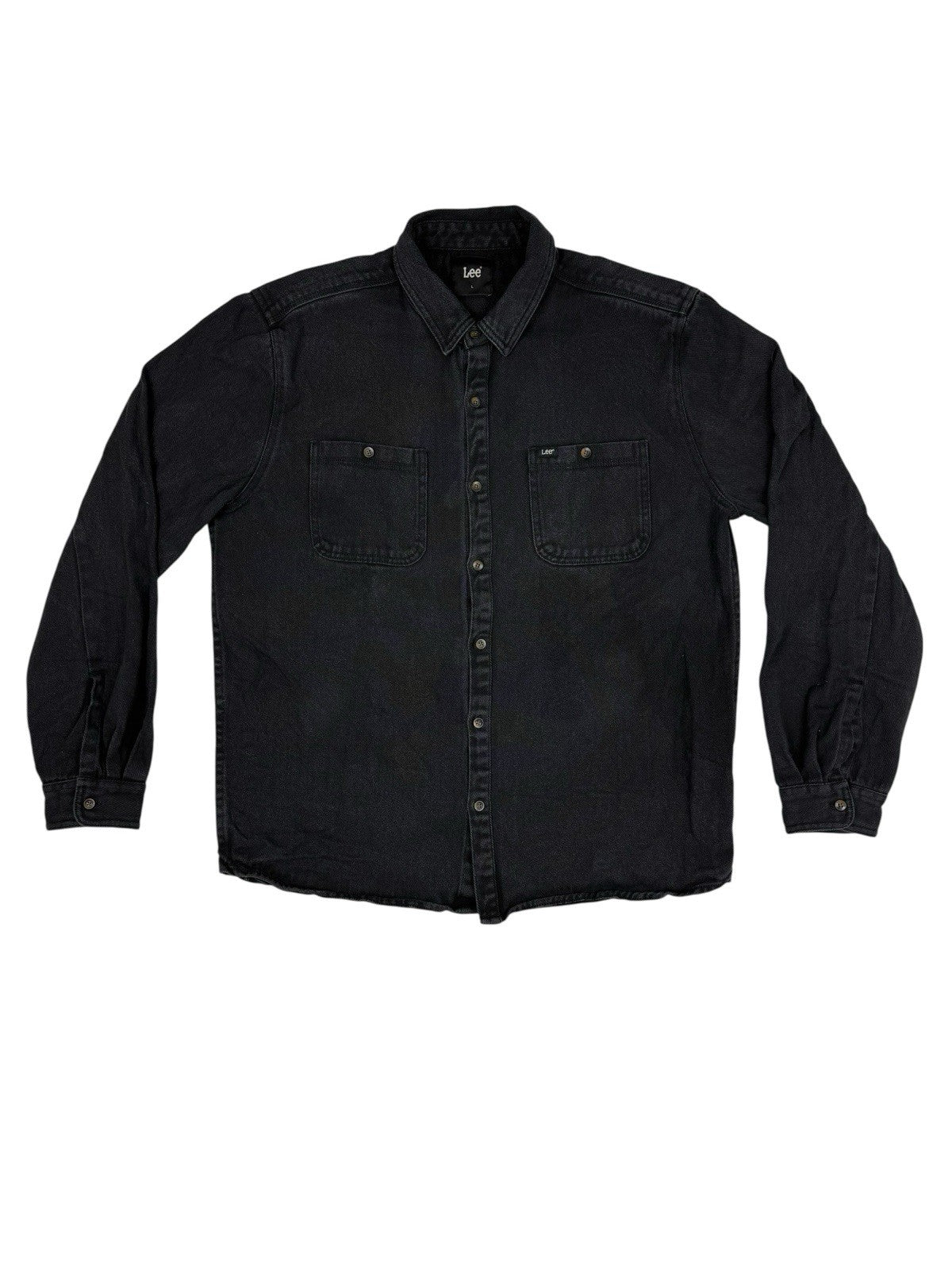 Lee Black Denim Shirt Jacket Large
