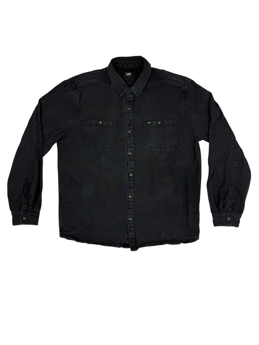 Lee Black Denim Shirt Jacket Large