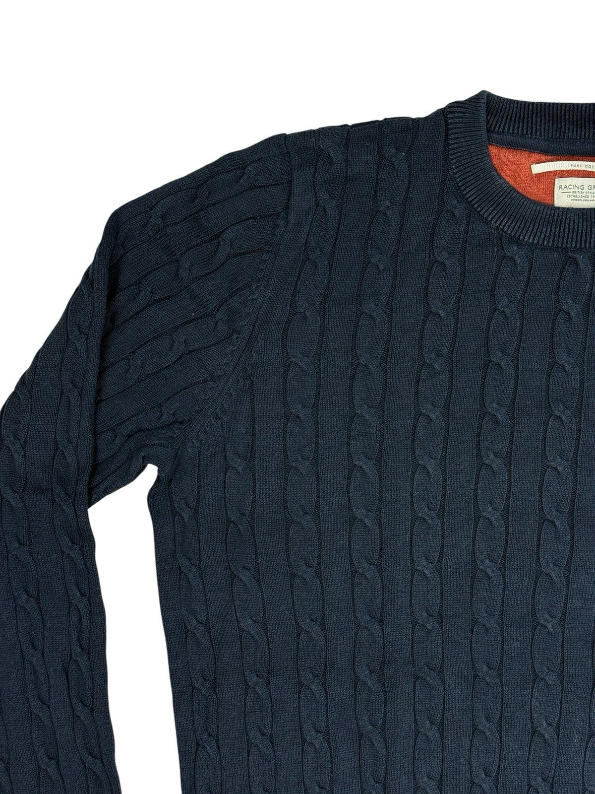 Racing Green Blue Knit Cotton Jumper Small