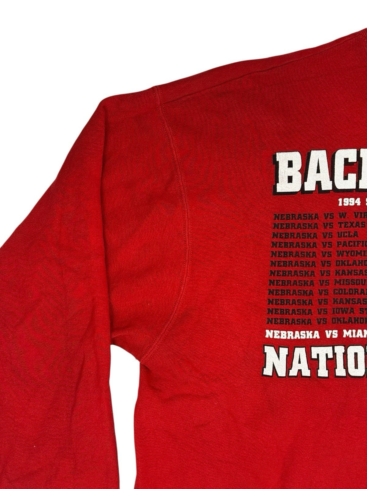 Nebraska Huskers Red Fruit of the Loom Retro Jumper XL