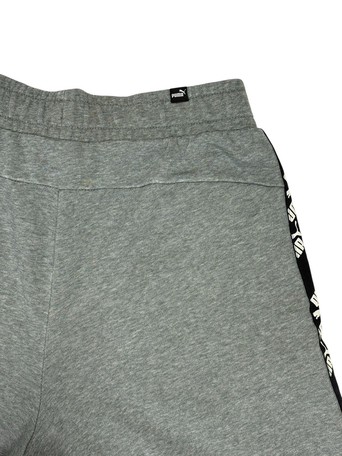 Puma Grey Tape Logo Cotton Blend Shorts Small