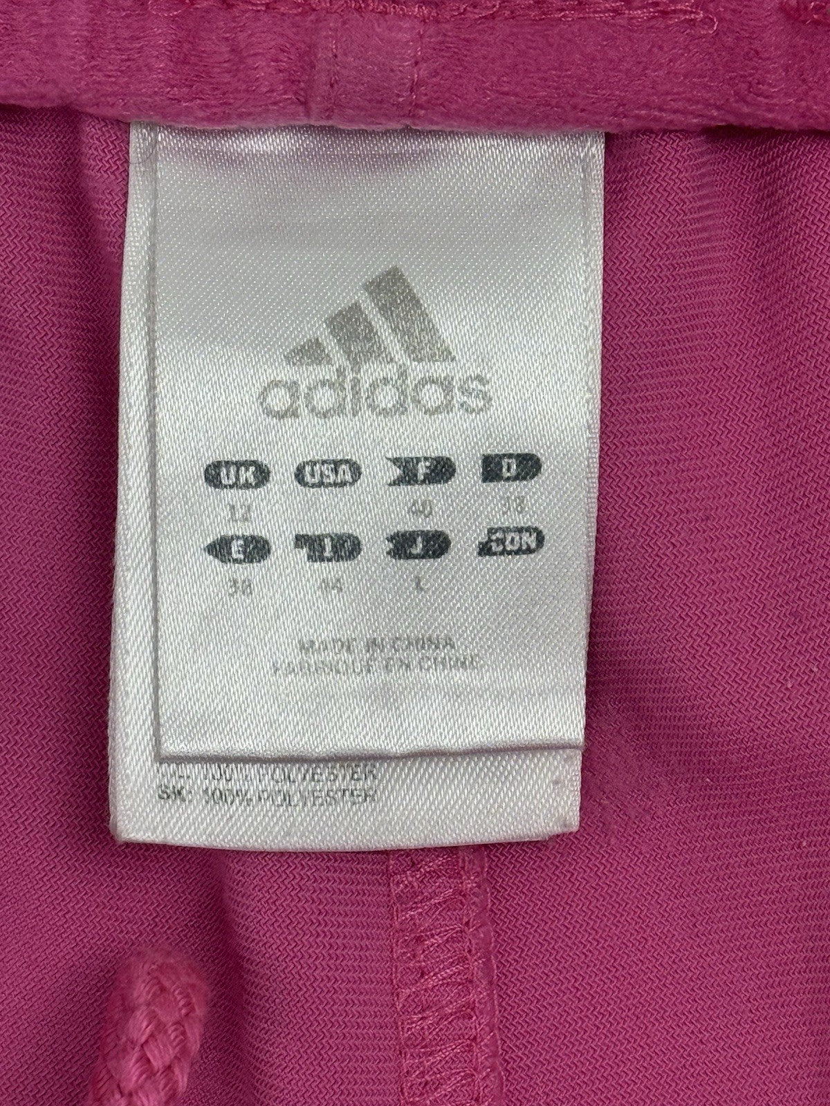 Adidas Pink Velour Retro Tack Pants Size 12