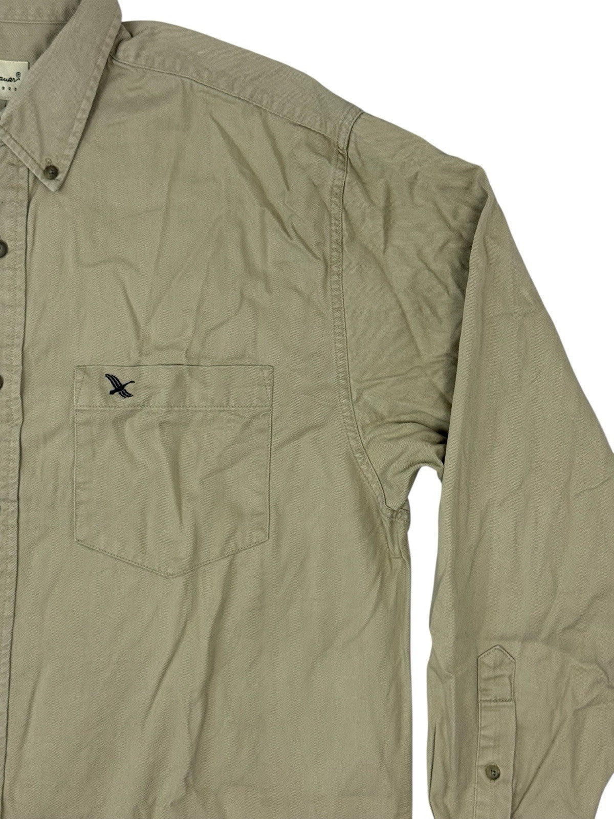 Eddie Bauer Beige Heavy Cotton Collared Shirt Medium