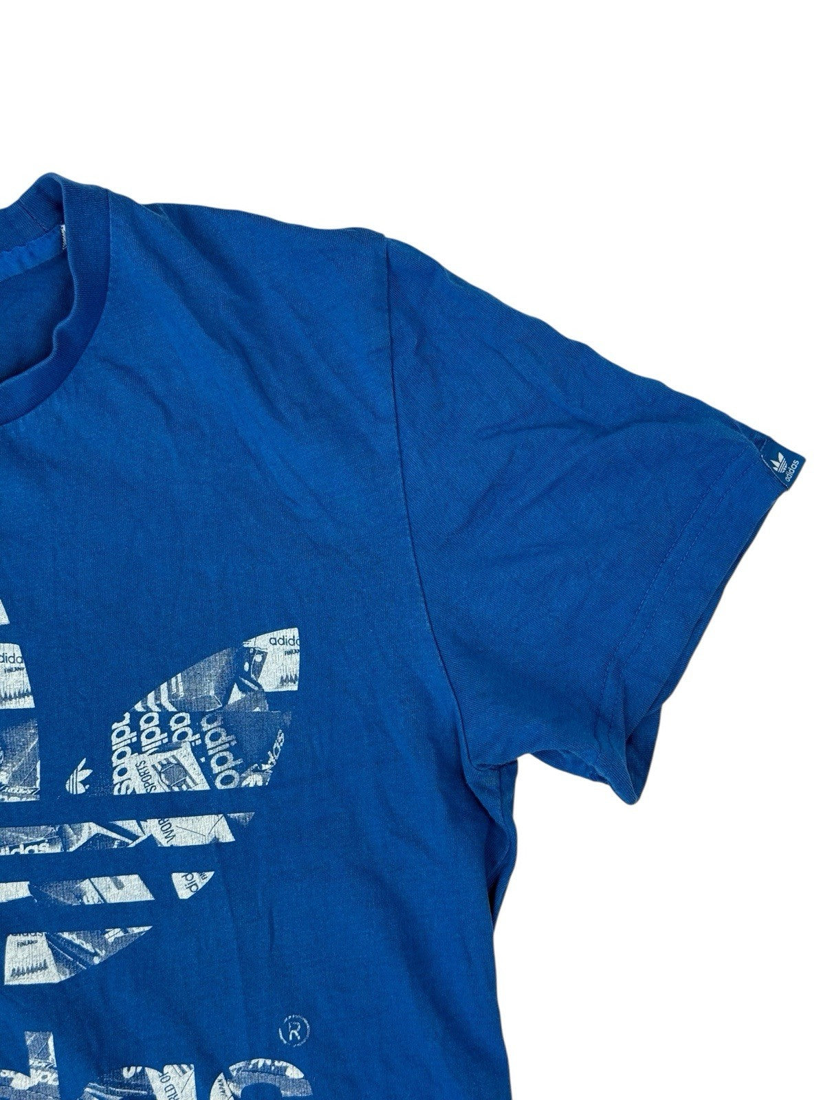 Adidas Blue Trefoil Print Top XS