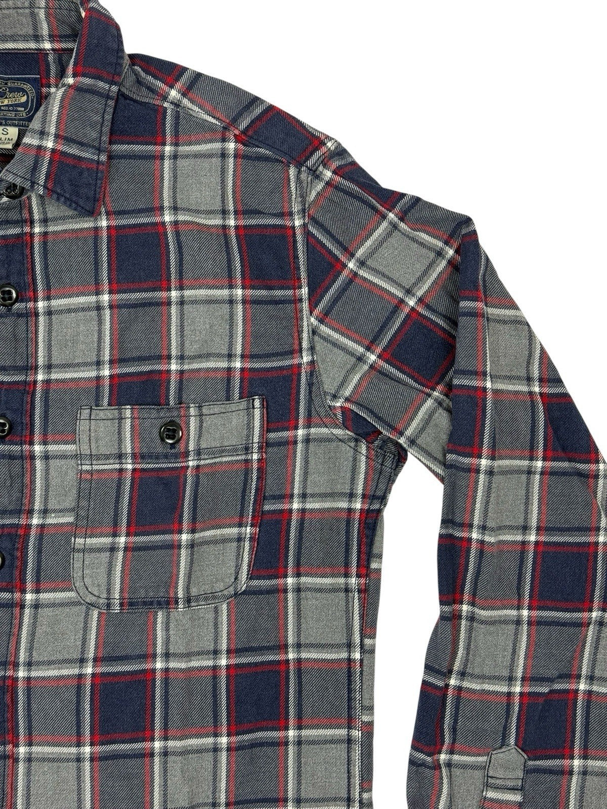 J Crew Retro Blue Plaid Slim Fit Collared Shirt Small