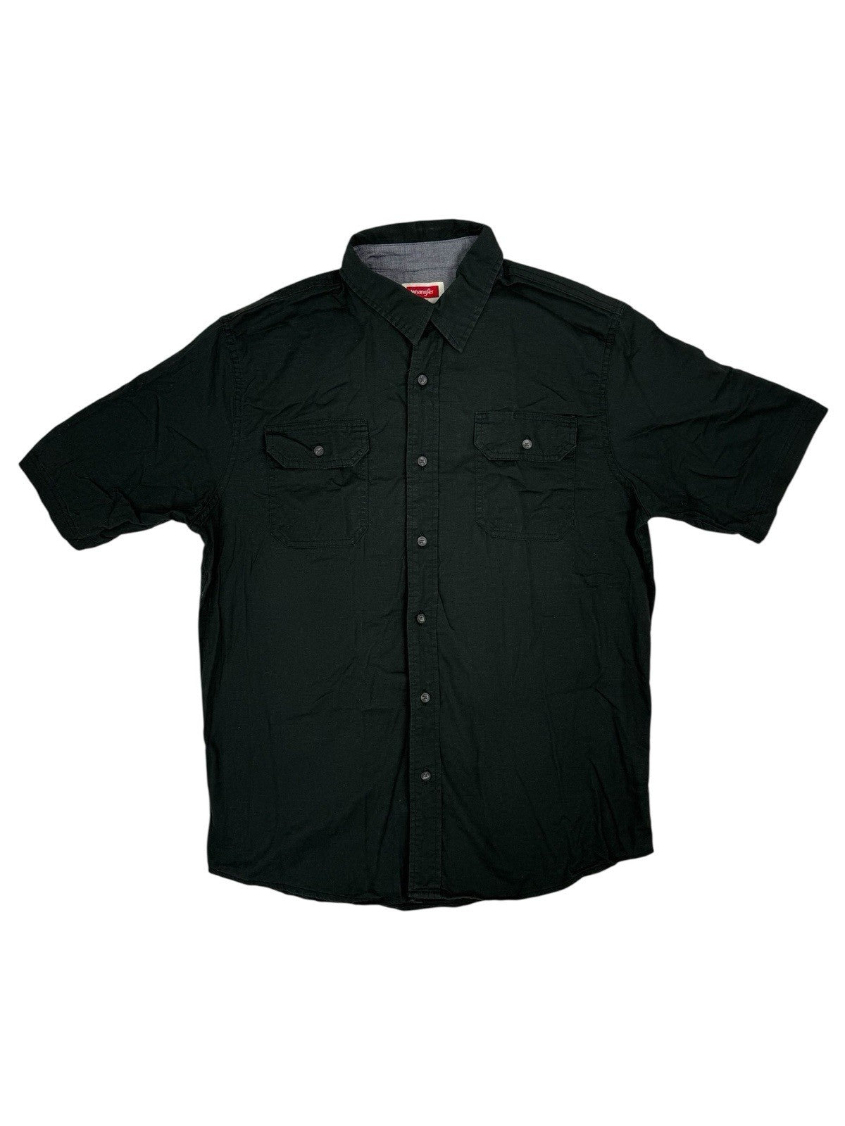 Wrangler Black Flex Comfort Short Sleeve Collared Shirt Medium