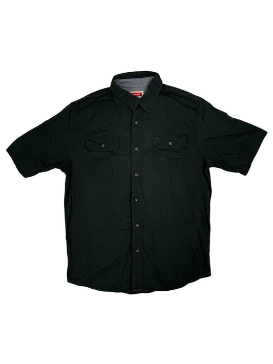 Wrangler Black Flex Comfort Short Sleeve Collared Shirt Medium
