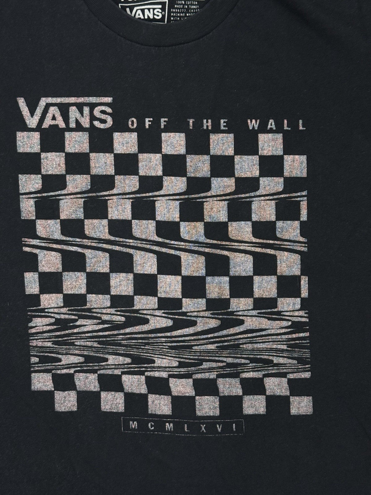 Vans Black Cotton Printed Top Small