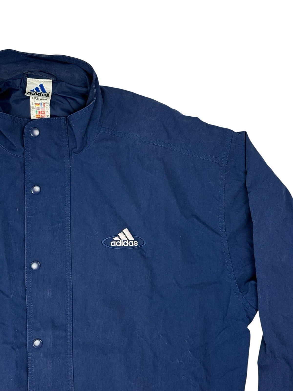 Adidas Vintage Blue Zip Lined Jacket Large