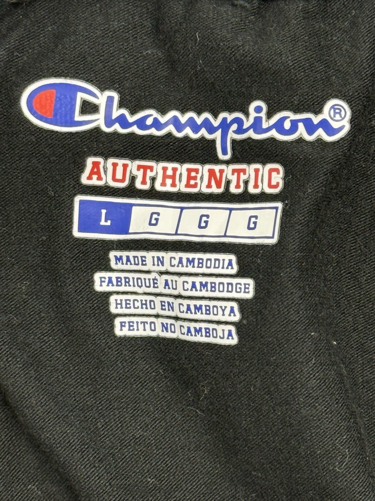 Champion Black Cotton Blend Tracksuit Bottoms Large