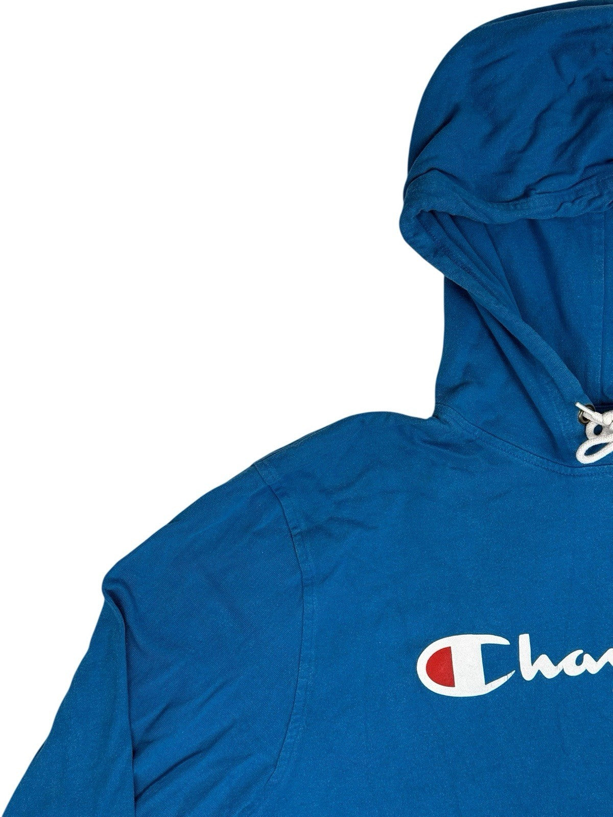 Champion Blue Printed Hoodie Large