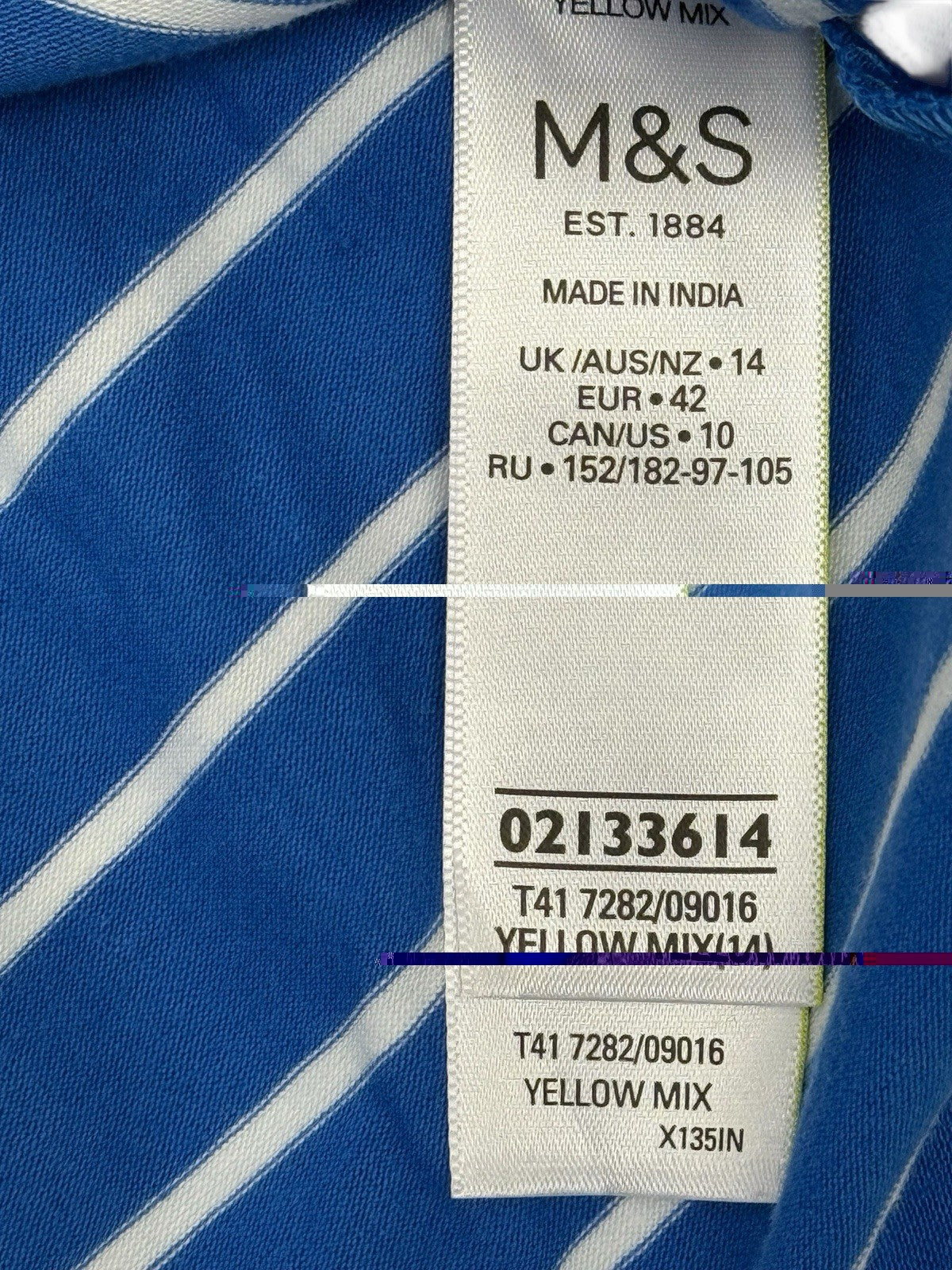 BNWT M&S Blue Stripe C'est la Vie Cotton Blend Top