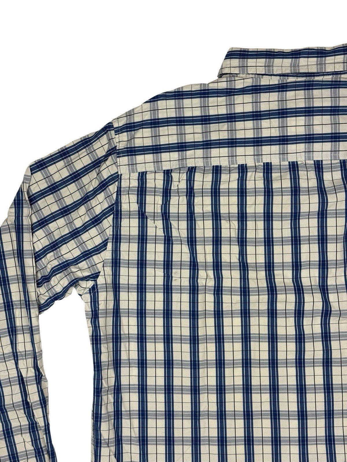 Timberland Blue Plaid Slim Fit Collared Shirt Medium