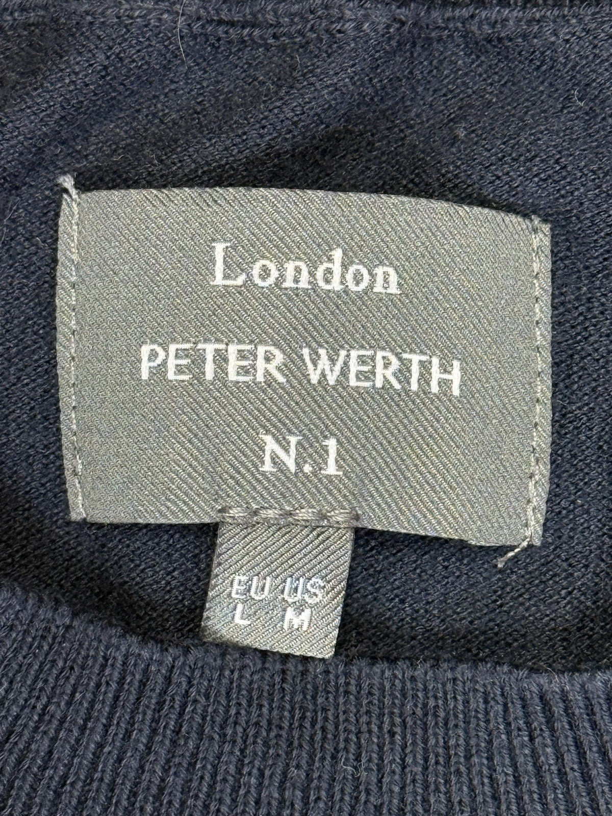 Peter Werth Blue Cotton Bailey Jumper Medium