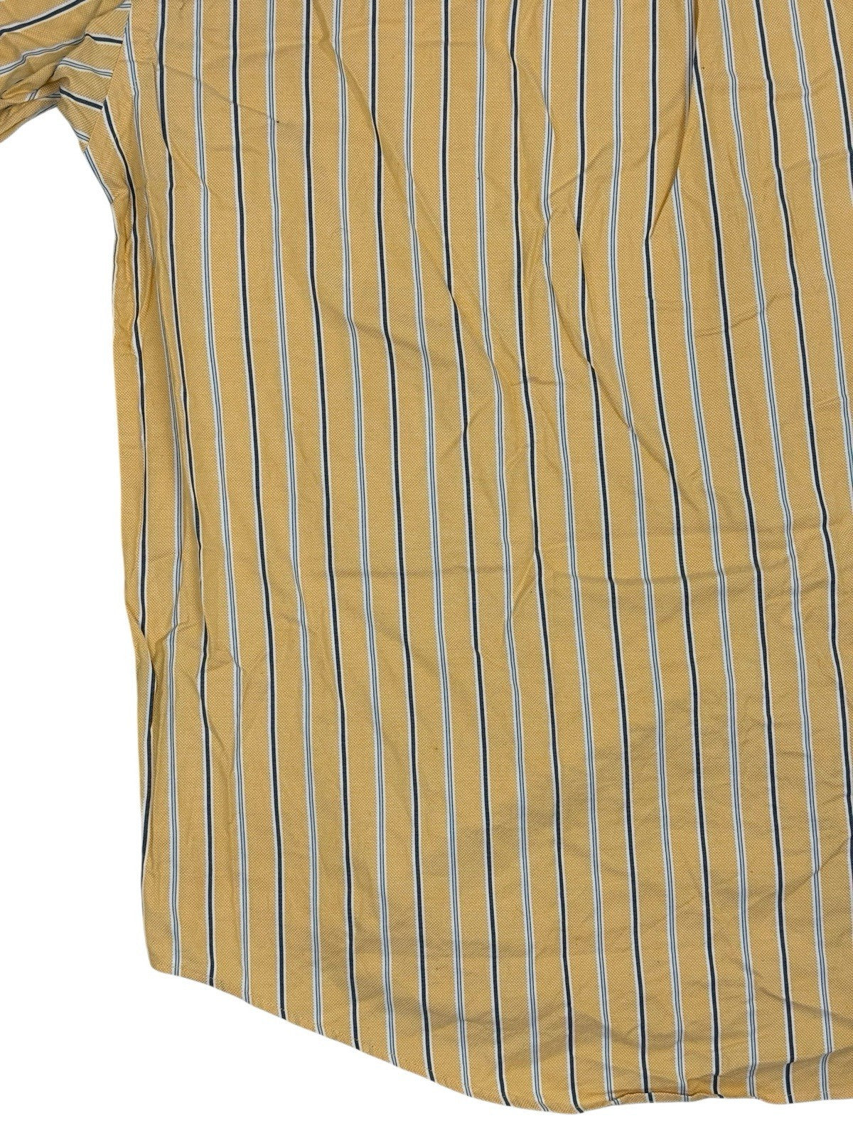 Nautica Retro Yellow Striped Cotton Collared Shirt 2XL