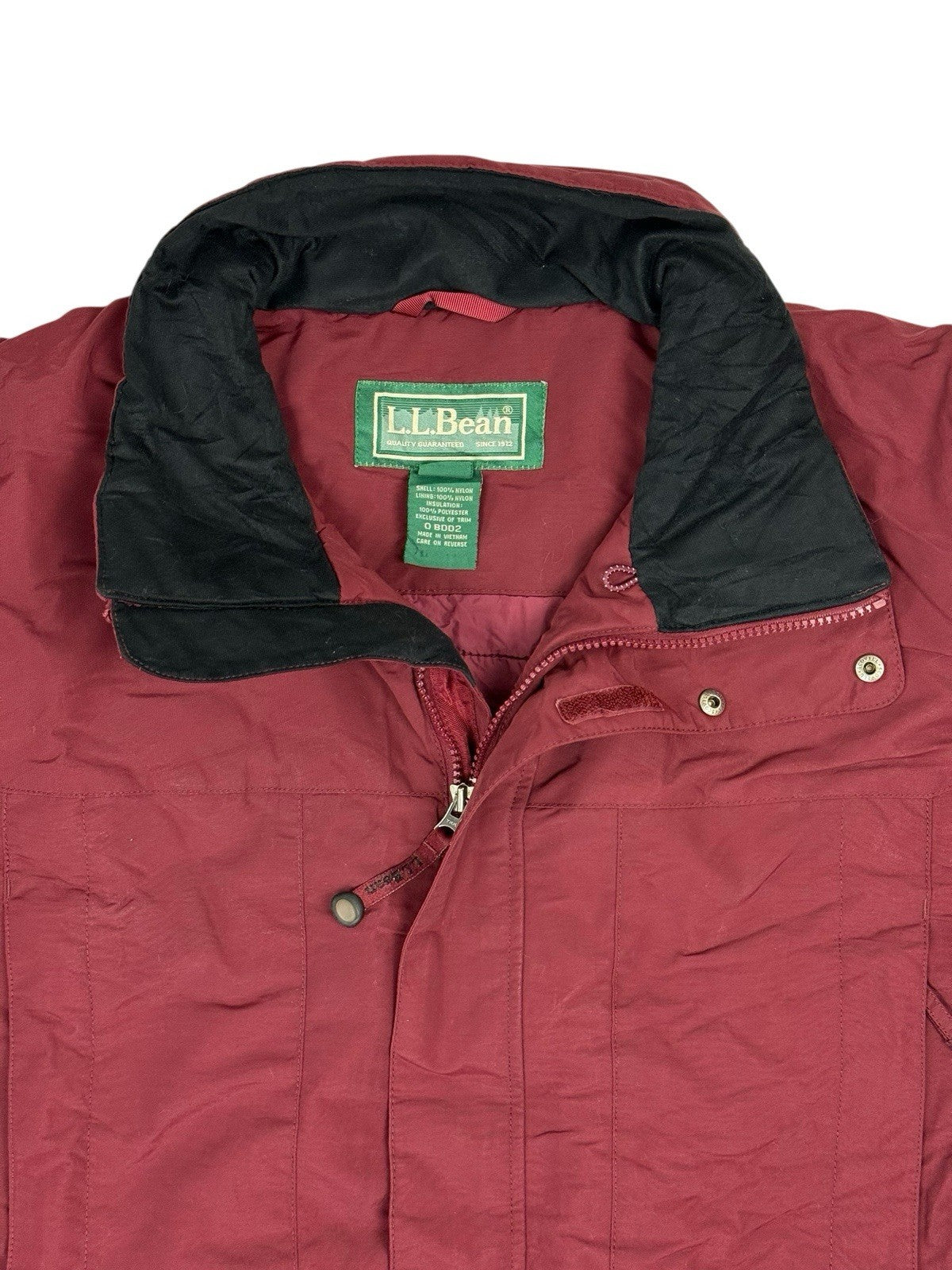 LL Bean Burgundy Primaloft Insulated Jacket Medium