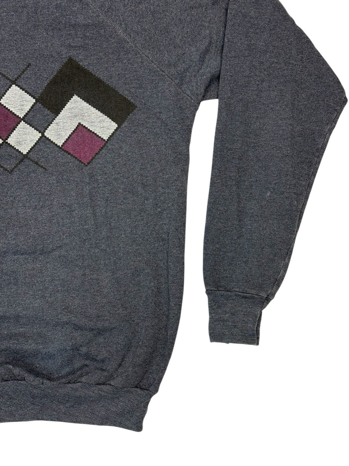 Vintage Moss Creek Trader Grey Argyle Pattern Jumper Medium