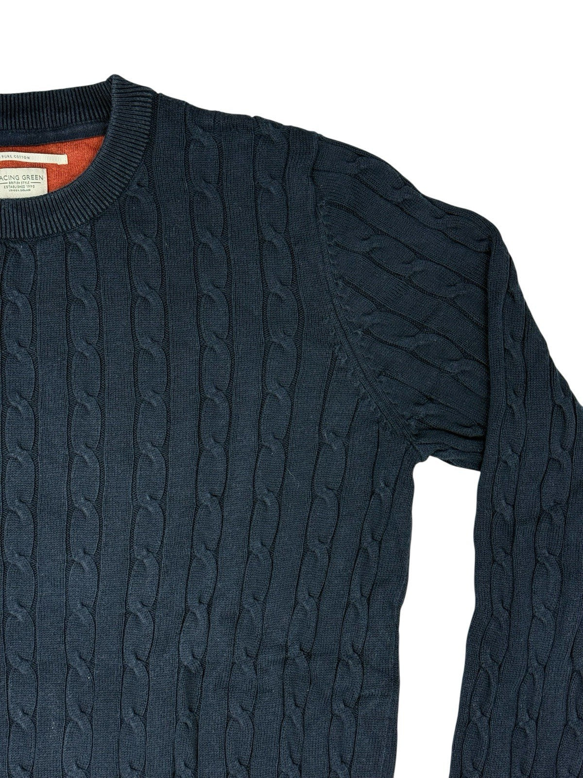 Racing Green Blue Knit Cotton Jumper Small
