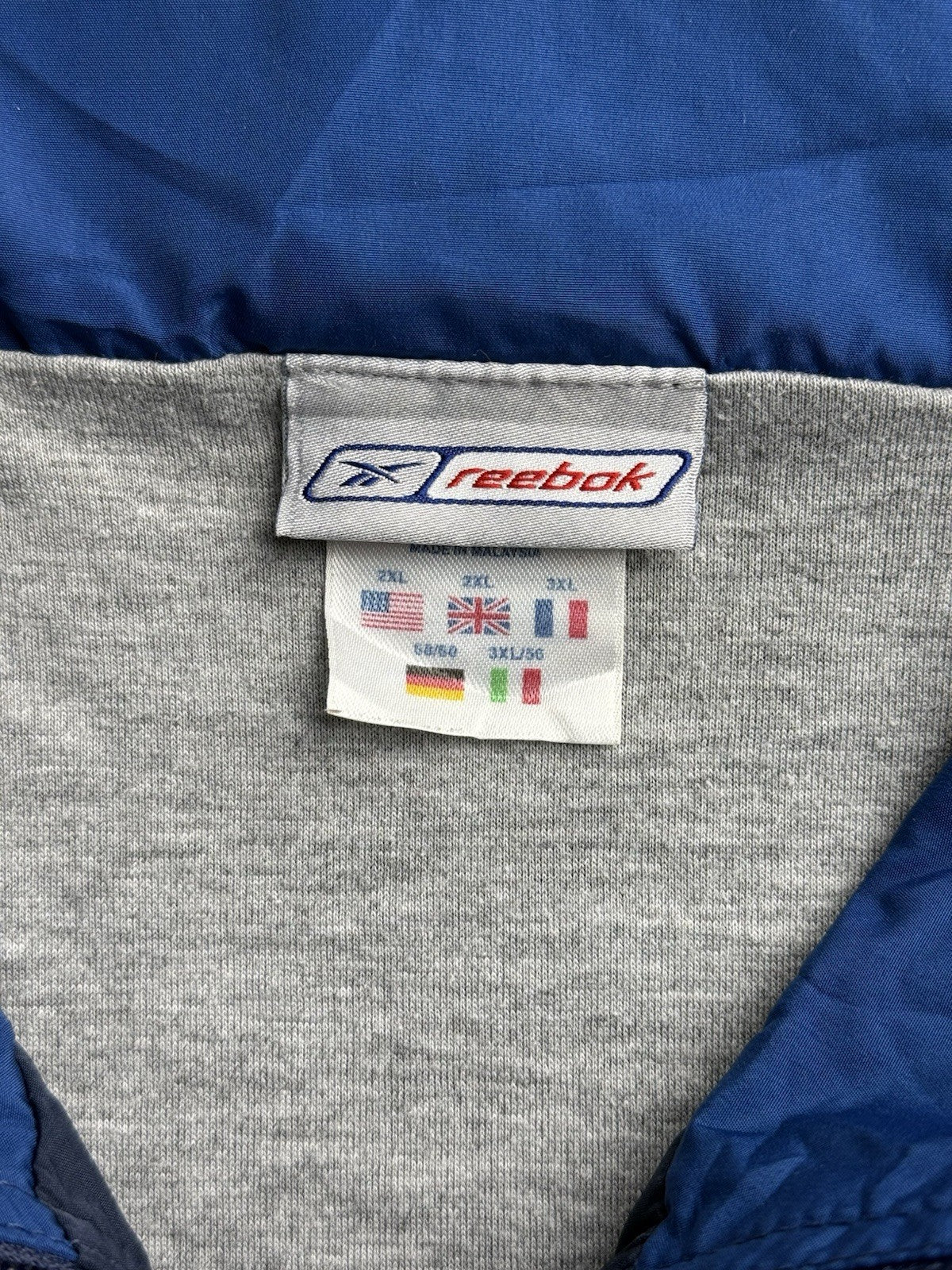 Reebok Vintage Blue Zip Track Jacket 2XL
