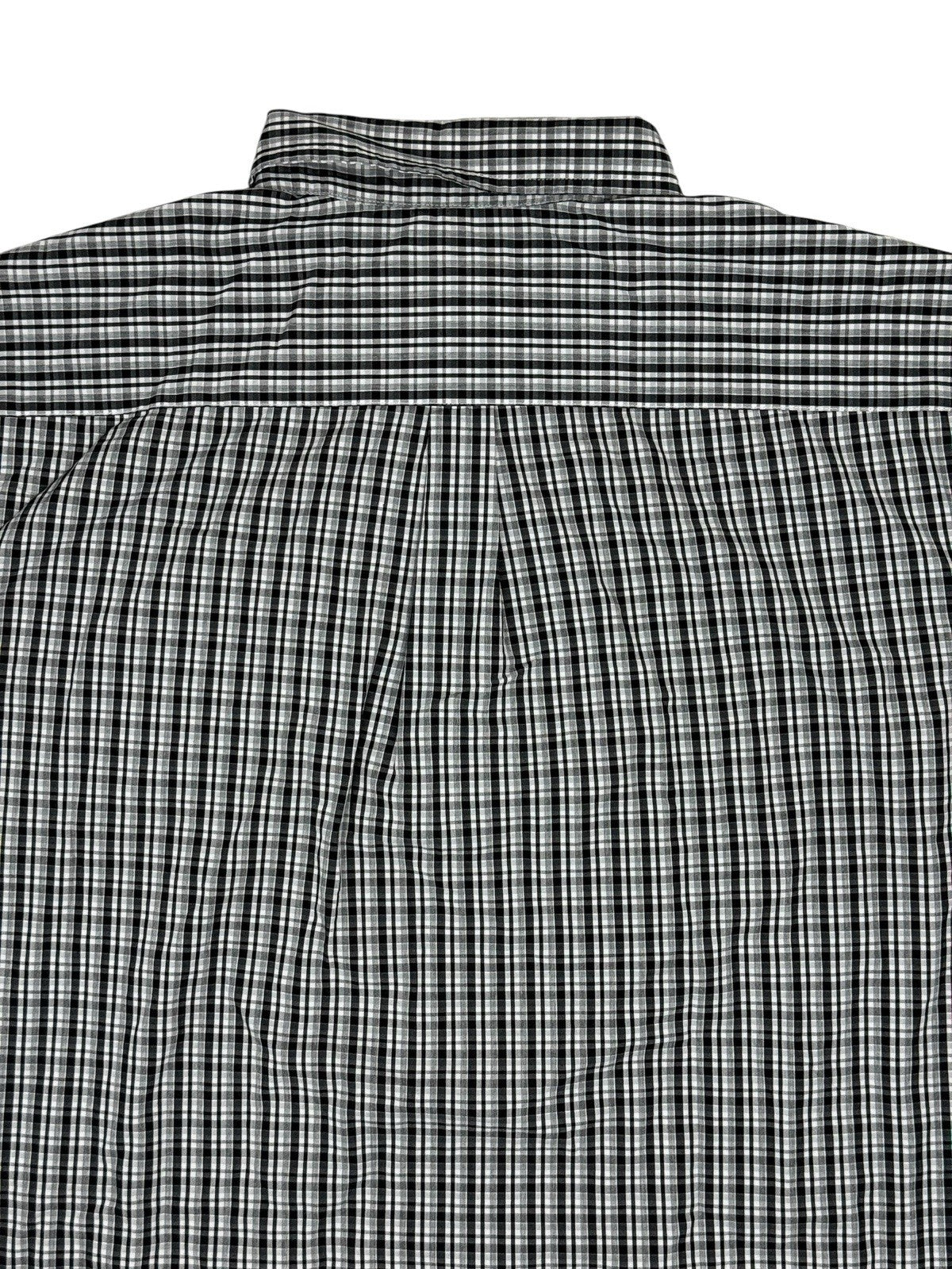 Chaps Black Plaid Stretch Easy Care Shirt 2XL