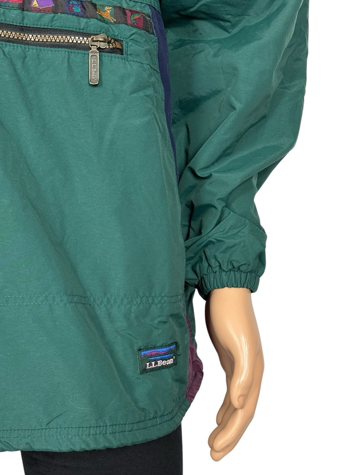 LL Bean Vintage Green Thinsulate Anorak Poncho Large