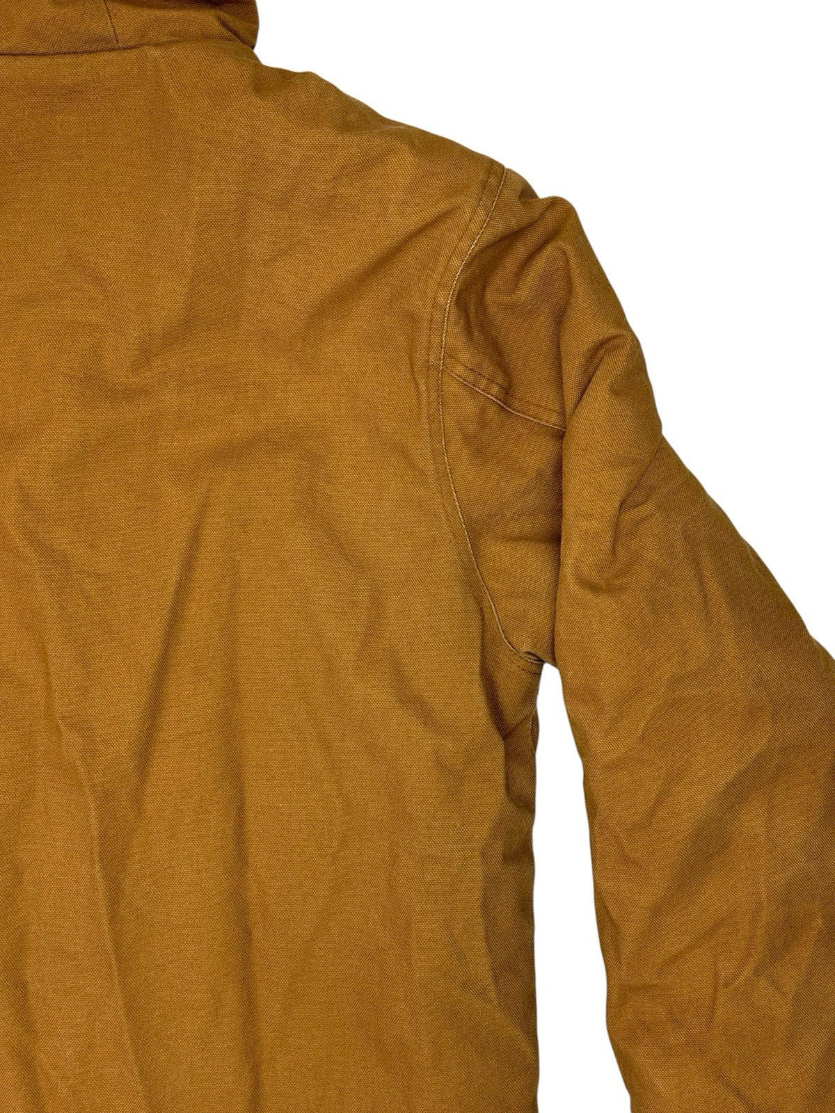 DC Brown Heavyweight Zip Hooded Insulated Denim Long Jacket Medium