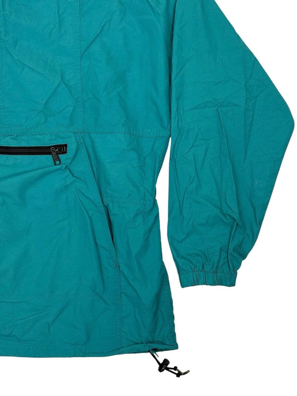 LL Bean Green Retro 1/2 Zip Poncho Medium