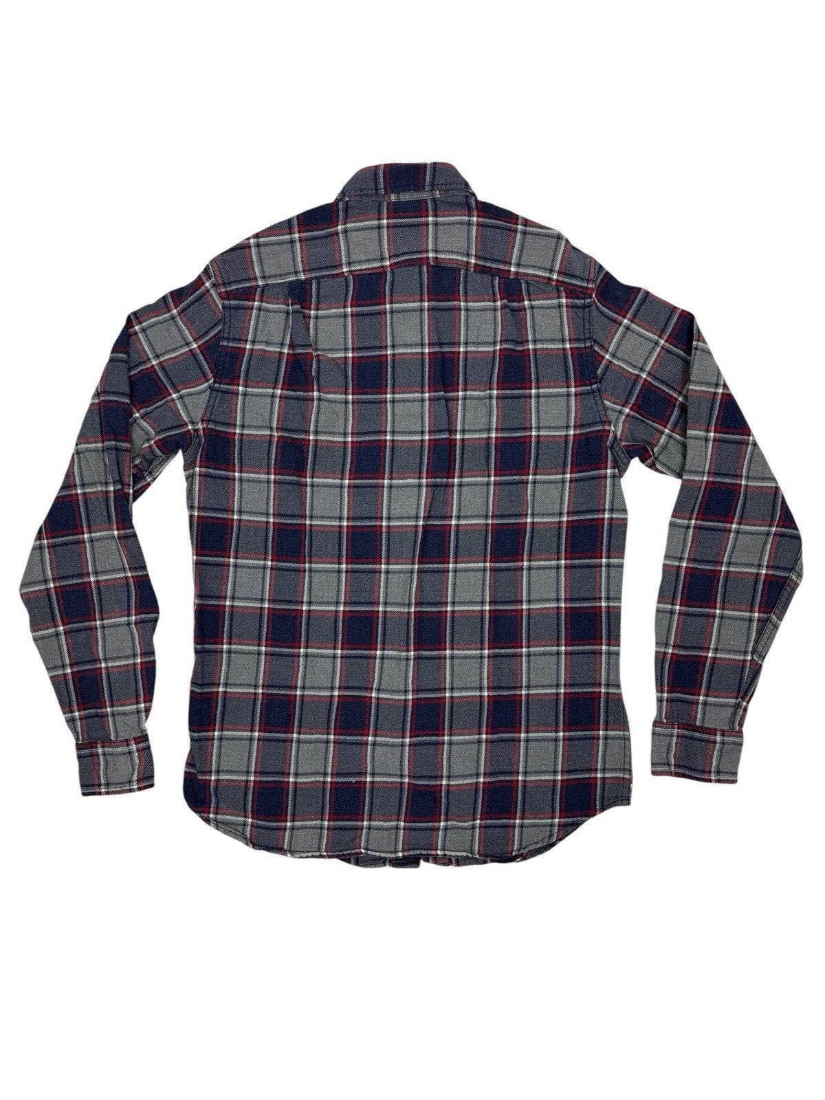 J Crew Retro Blue Plaid Slim Fit Collared Shirt Small