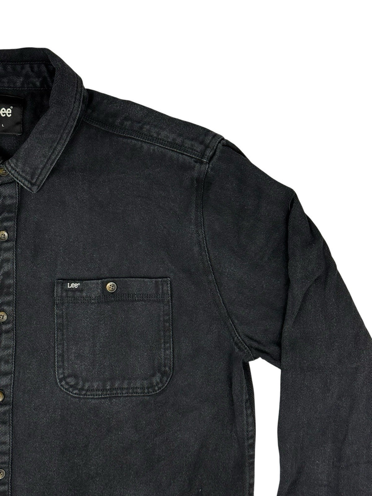 Lee Black Denim Shirt Jacket Large