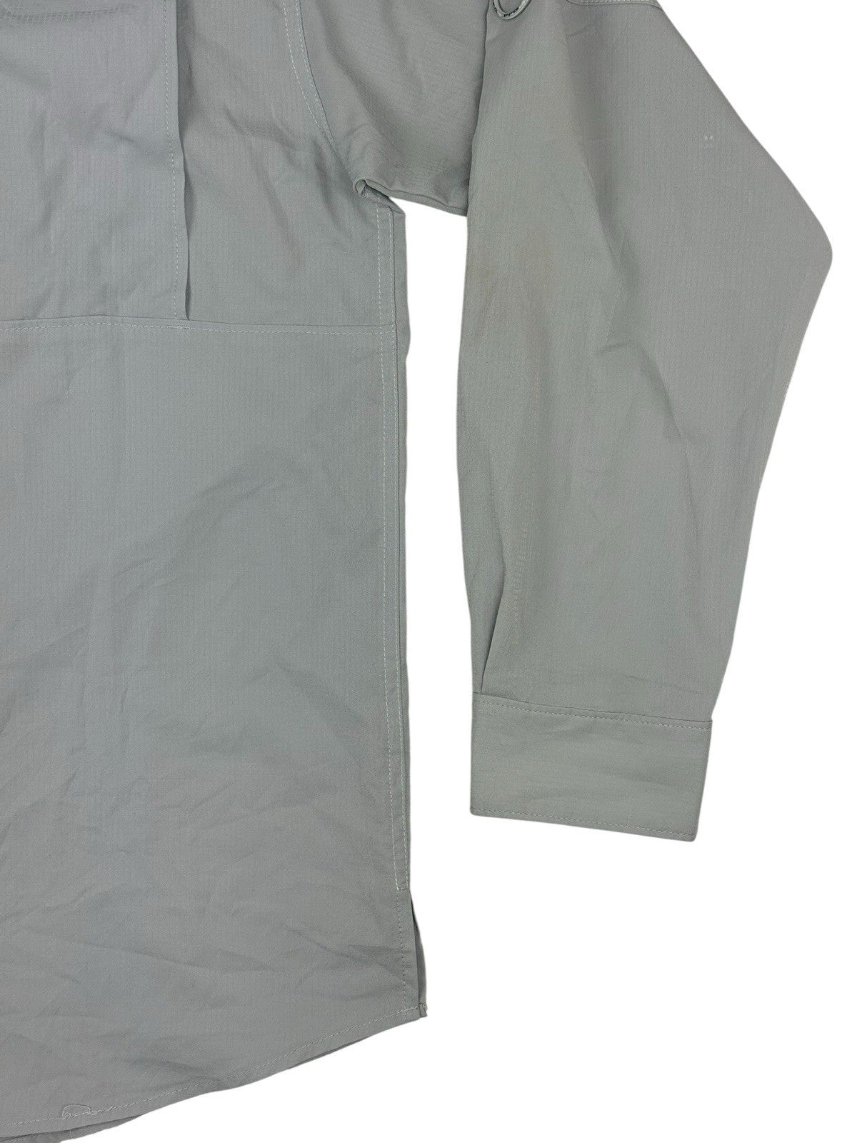 Columbia Grey PFG Polyester Fishing Shirt Large