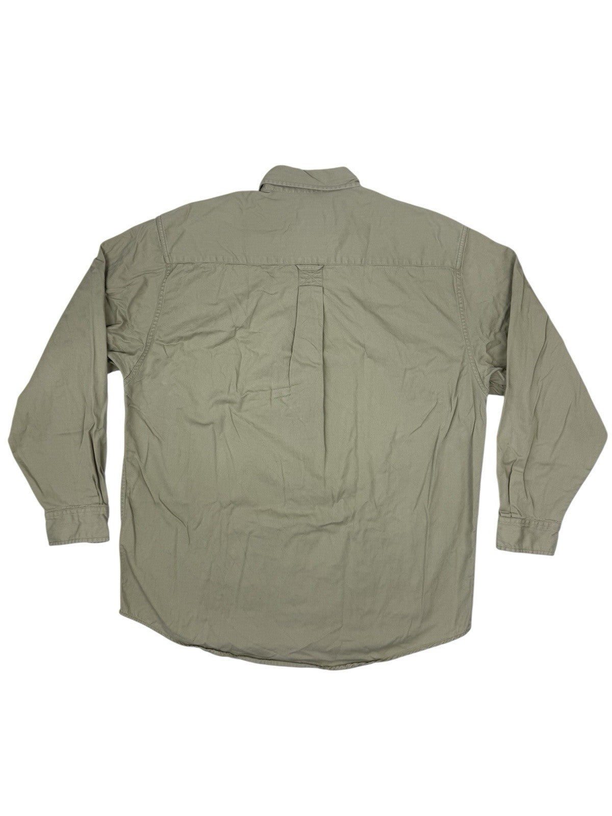 Eddie Bauer Beige Heavy Cotton Collared Shirt Medium