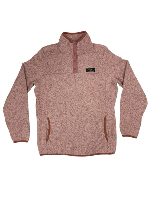 LL Bean Pink Sweater Fleece Pullover Jumper Small