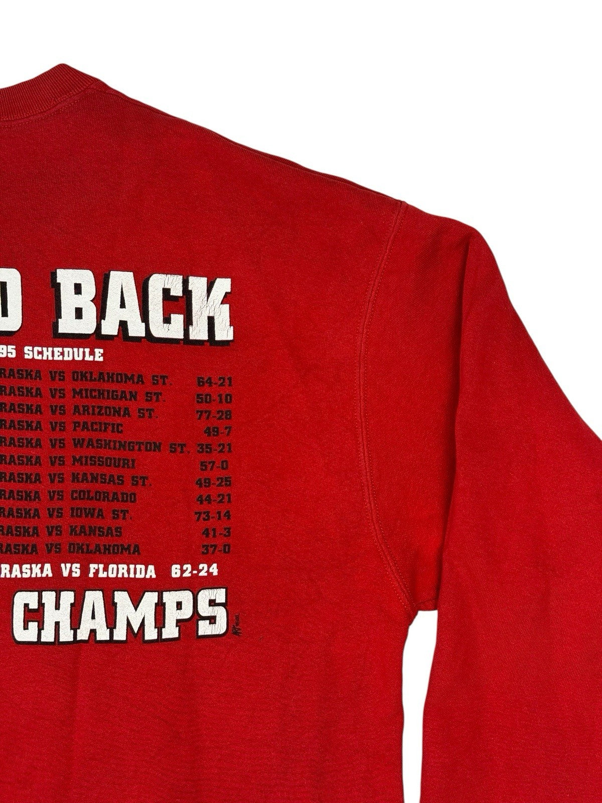 Nebraska Huskers Red Fruit of the Loom Retro Jumper XL