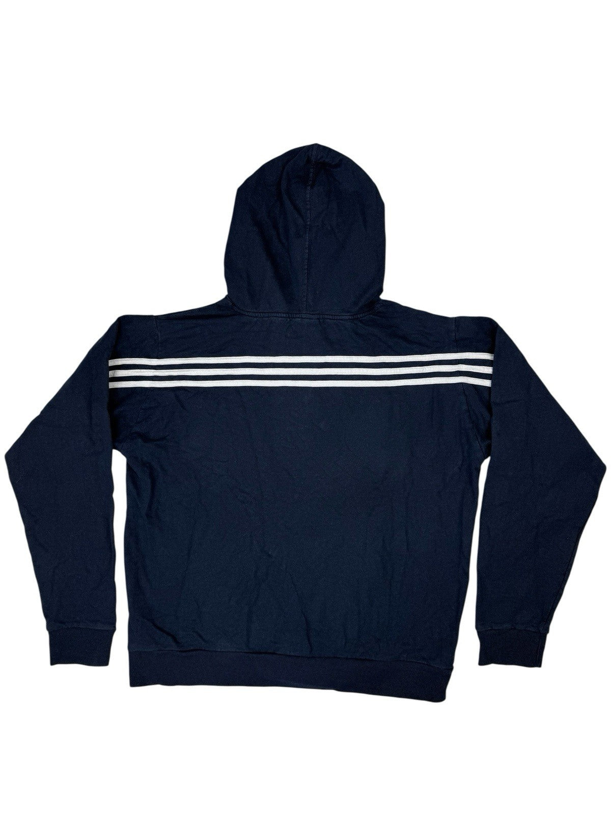 Adidas Blue 3 Stripe Hoodie Medium