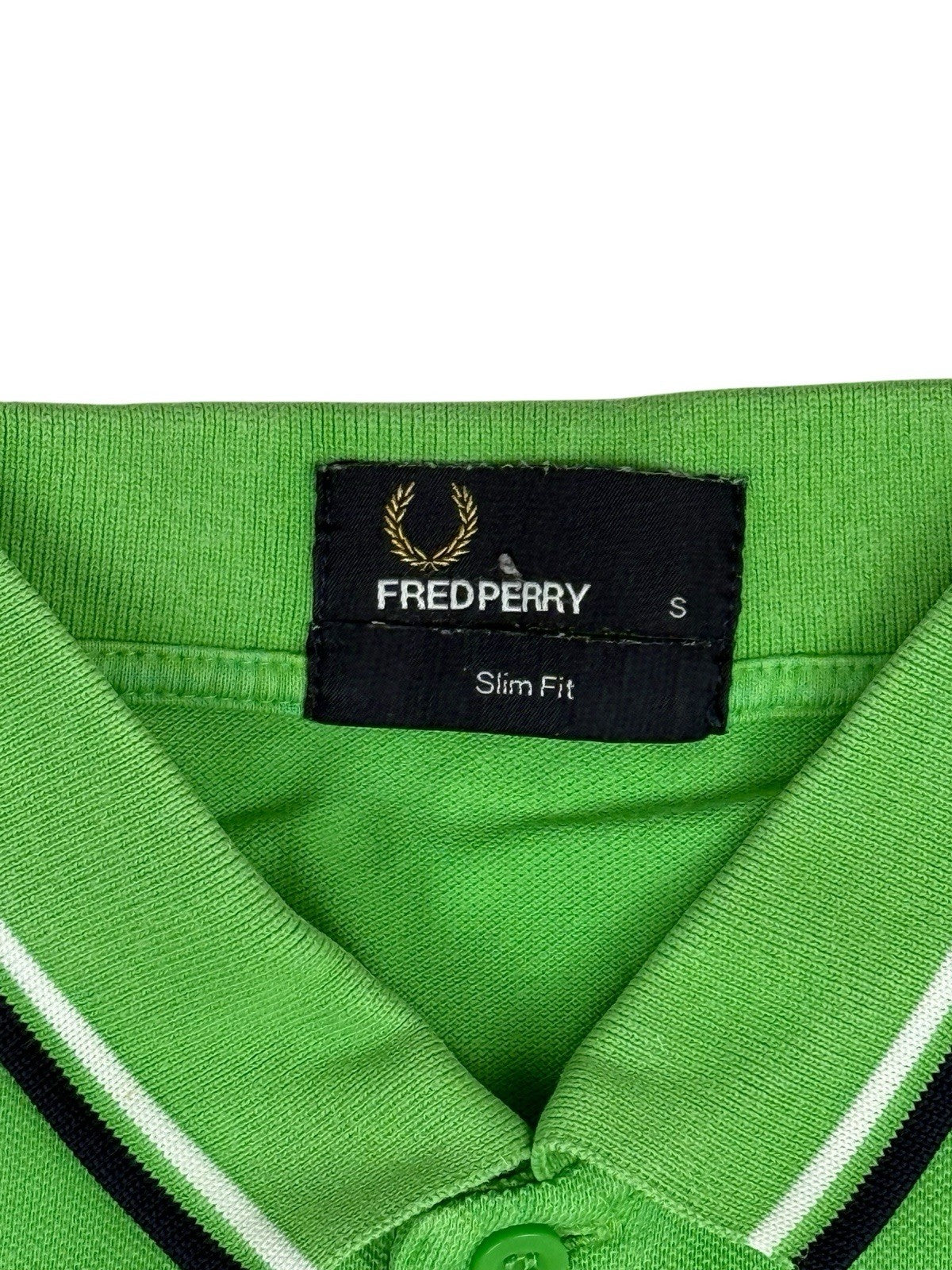 Fred Perry Green Slim Fit Polo Top Small