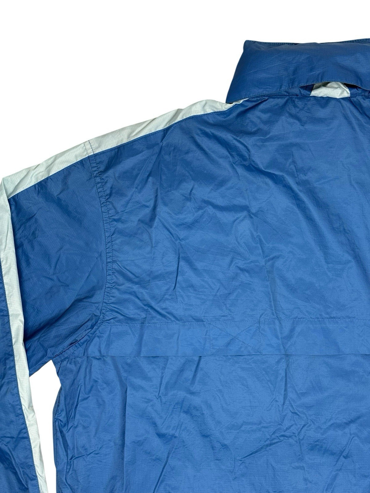 Chaps Blue Retro Nylon Zip Hooded Jacket Large