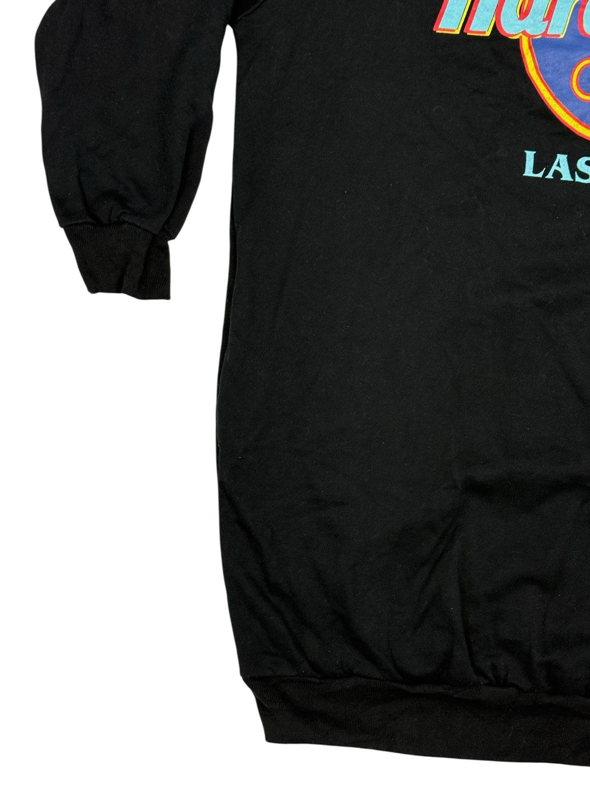 Retro Hard Rock Cafe Las Vegas Black Longline Jumper Medium