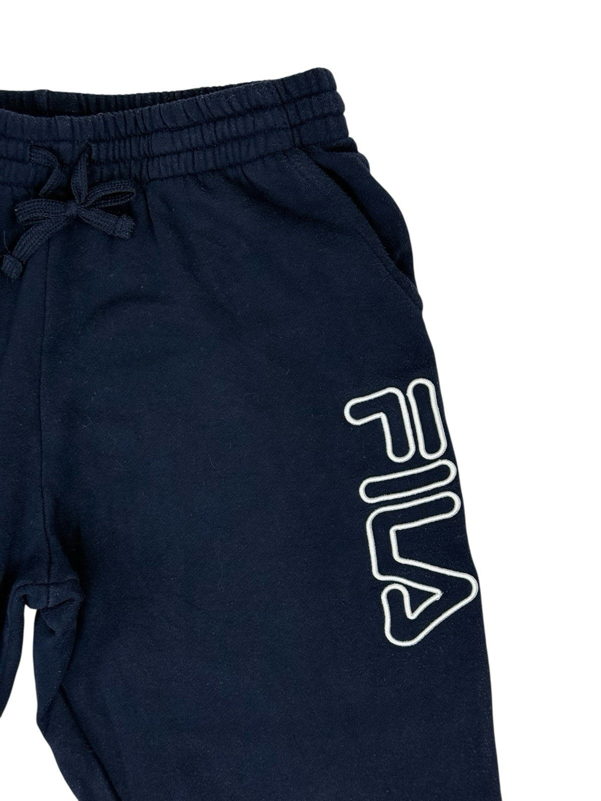 Fila Blue Cotton Blend Embroidered Tracksuit Bottom Youth Large (Age 14)