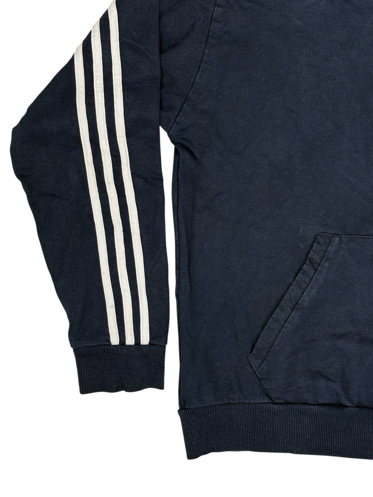 Adidas Blue 3 Stripe Hoodie Medium
