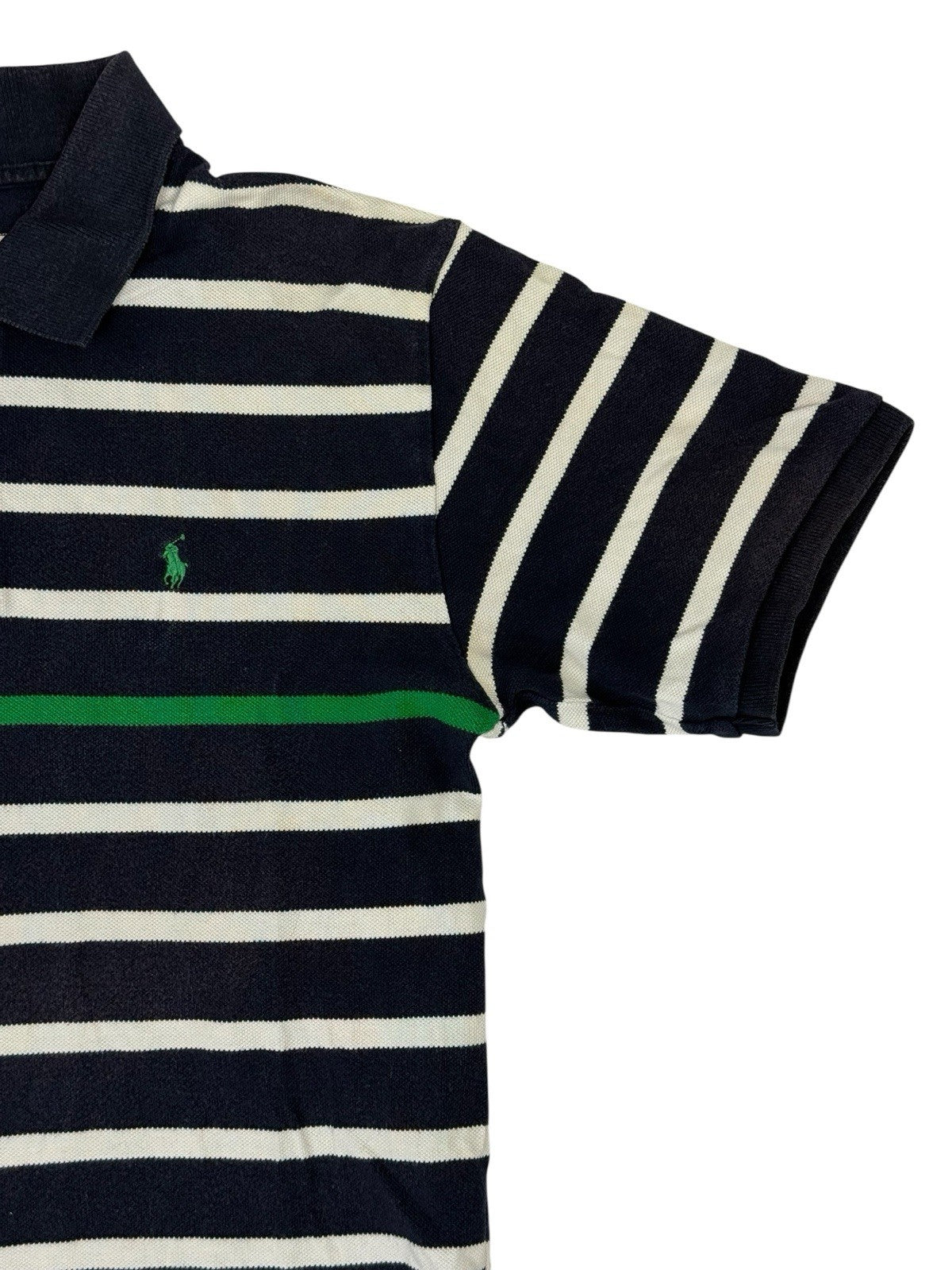 Polo Ralph Lauren Blue Striped Polo Top Size Large (16/18)