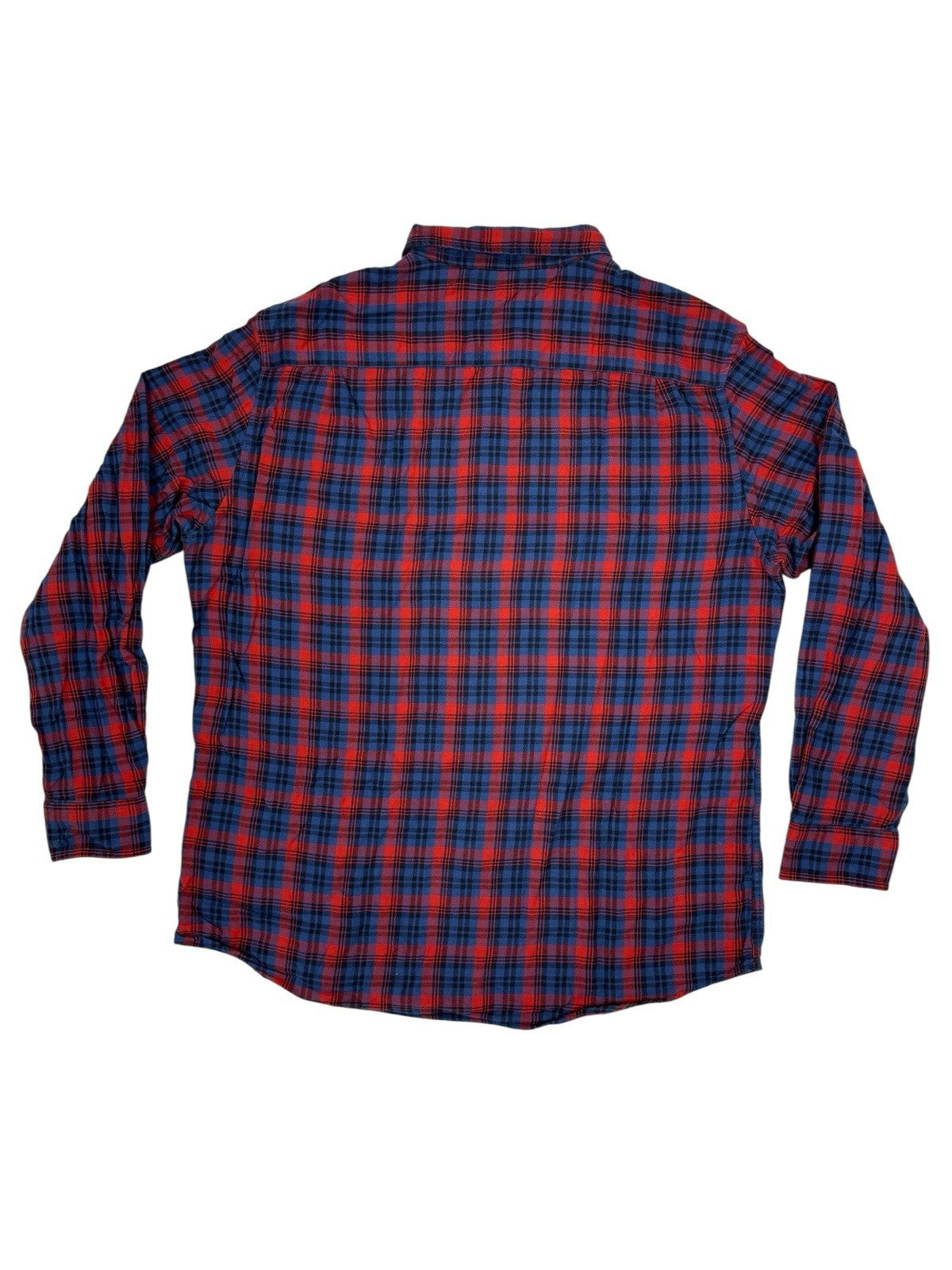 Chaps Retro Blue Plaid Cotton Collared Shirt XL