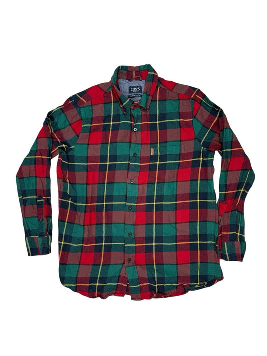 Chaps Multi Brushed Flannel Plaid Shirt Medium