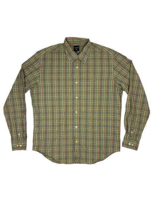 Dockers Green Plaid Collared Shirt XL