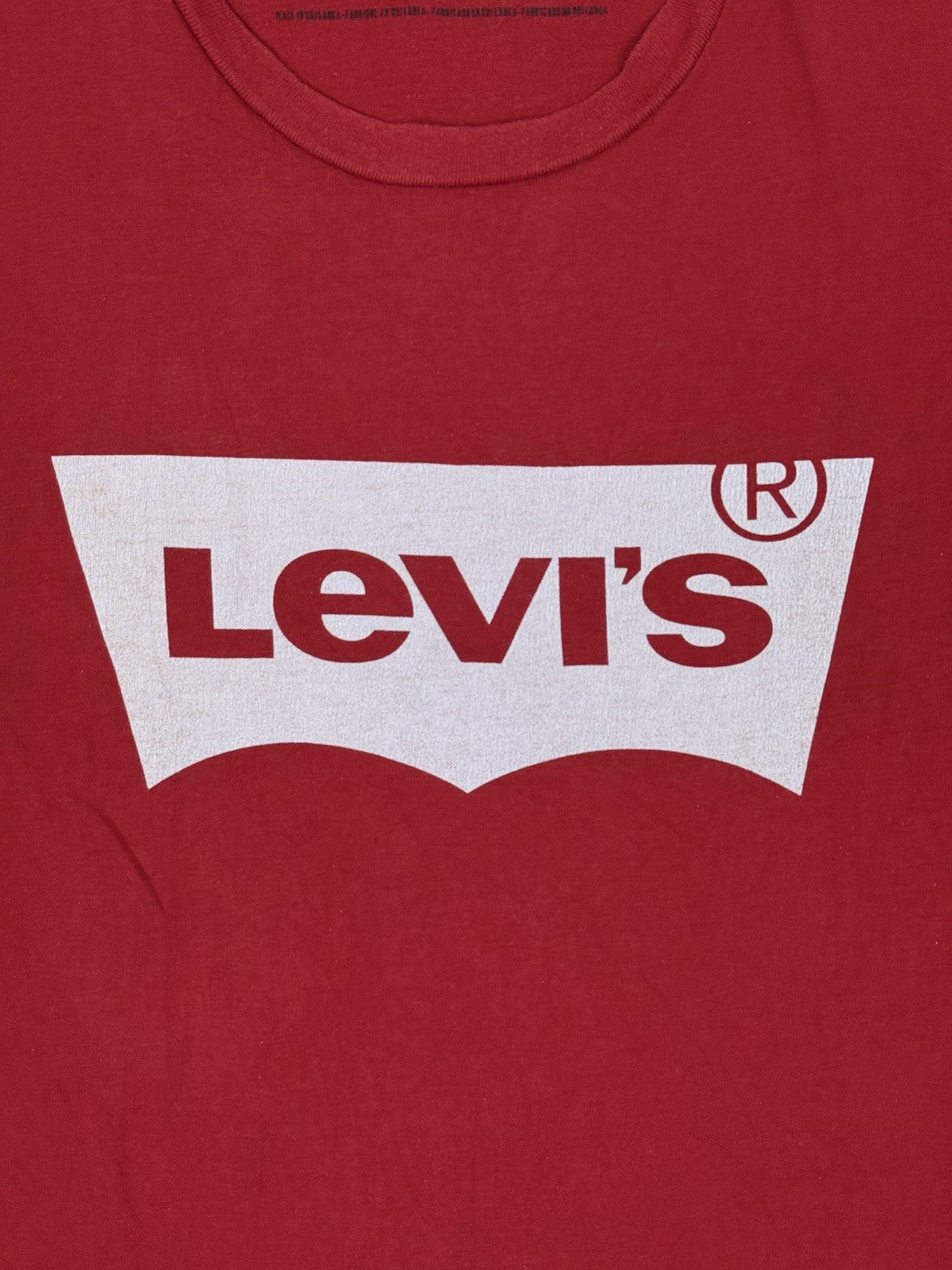 Levi's Red Batwing Logo Printed Standard Fit Top Small