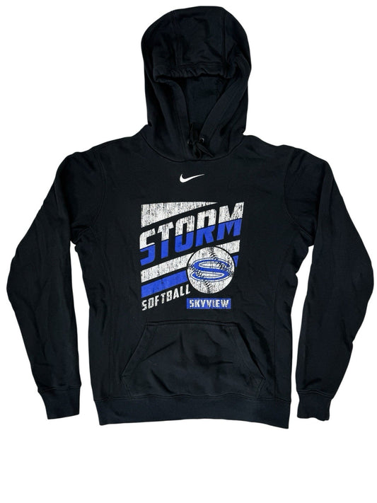 Nike Black Sports Print Hoodie Small