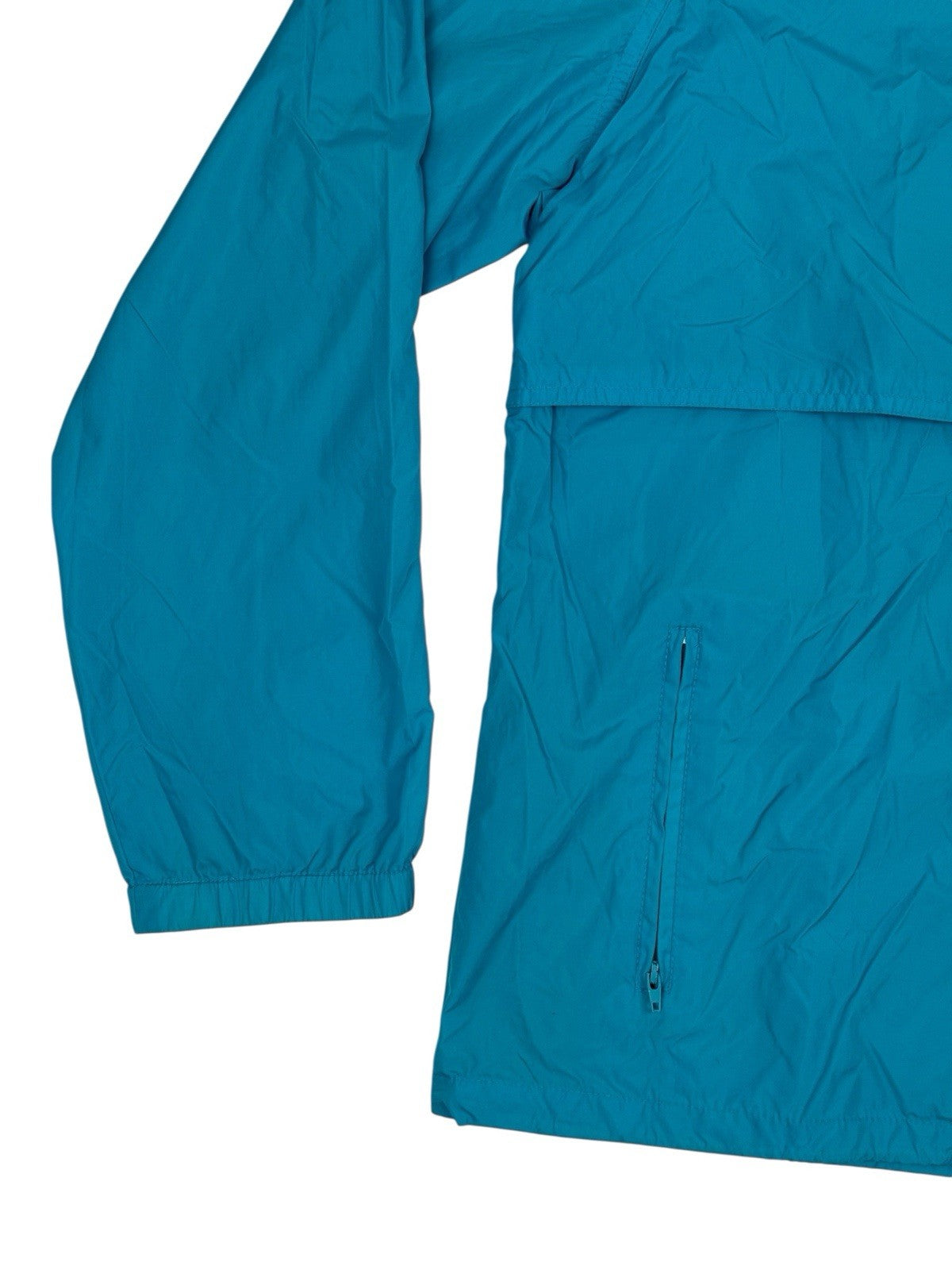 Woolrich Woman Retro Blue Zip Rain Jacket Medium