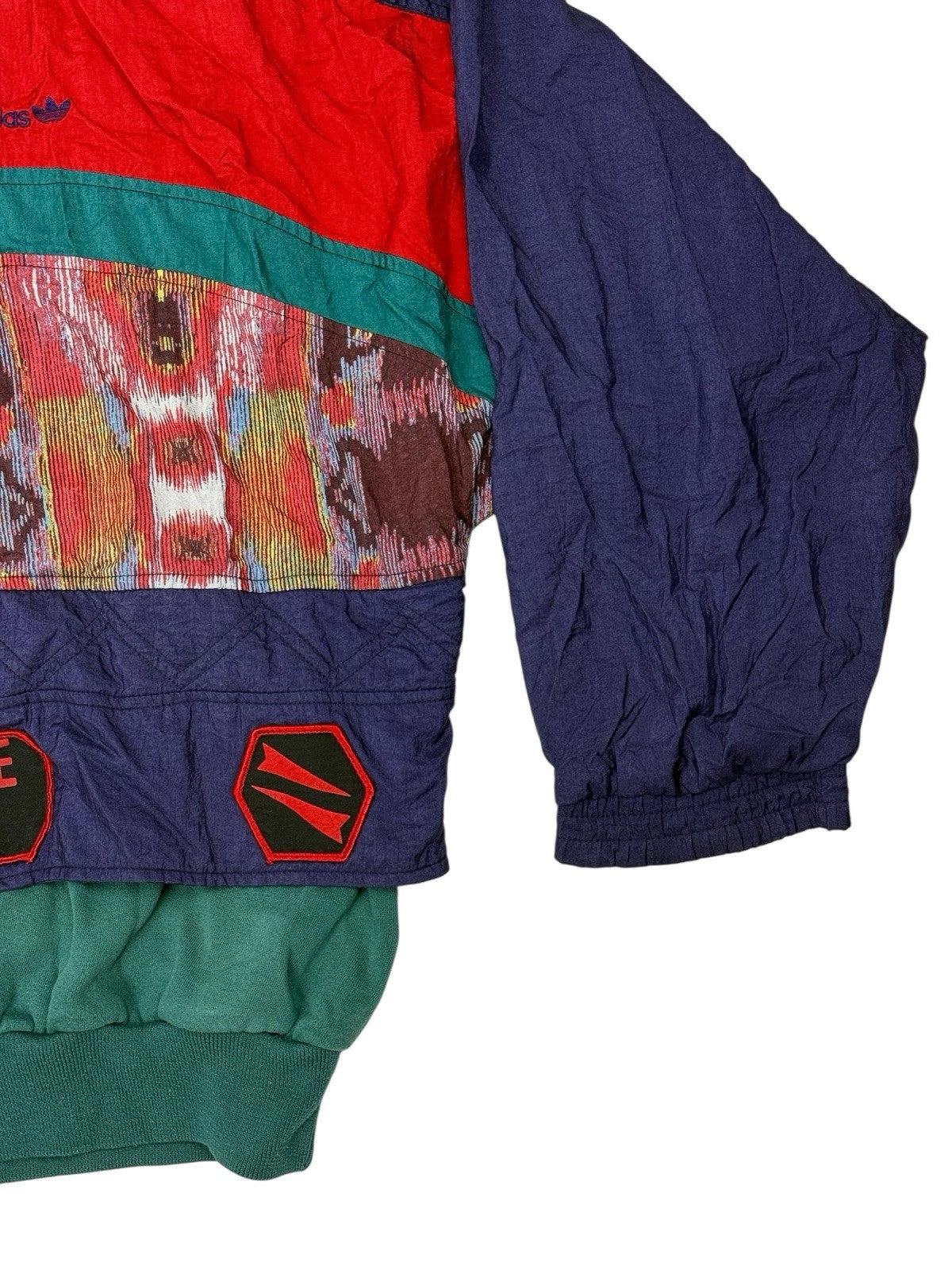Adidas Vintage Explosive Reaction Patterned 1/4 Zip Jumper Small