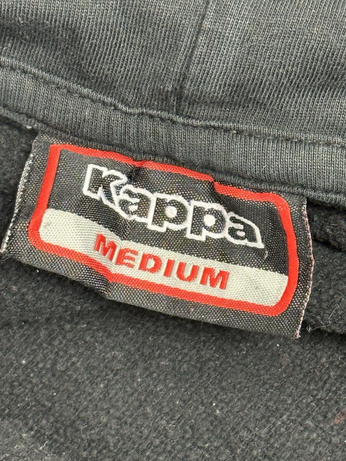 Kappa Black Big Logo Hoodie Medium