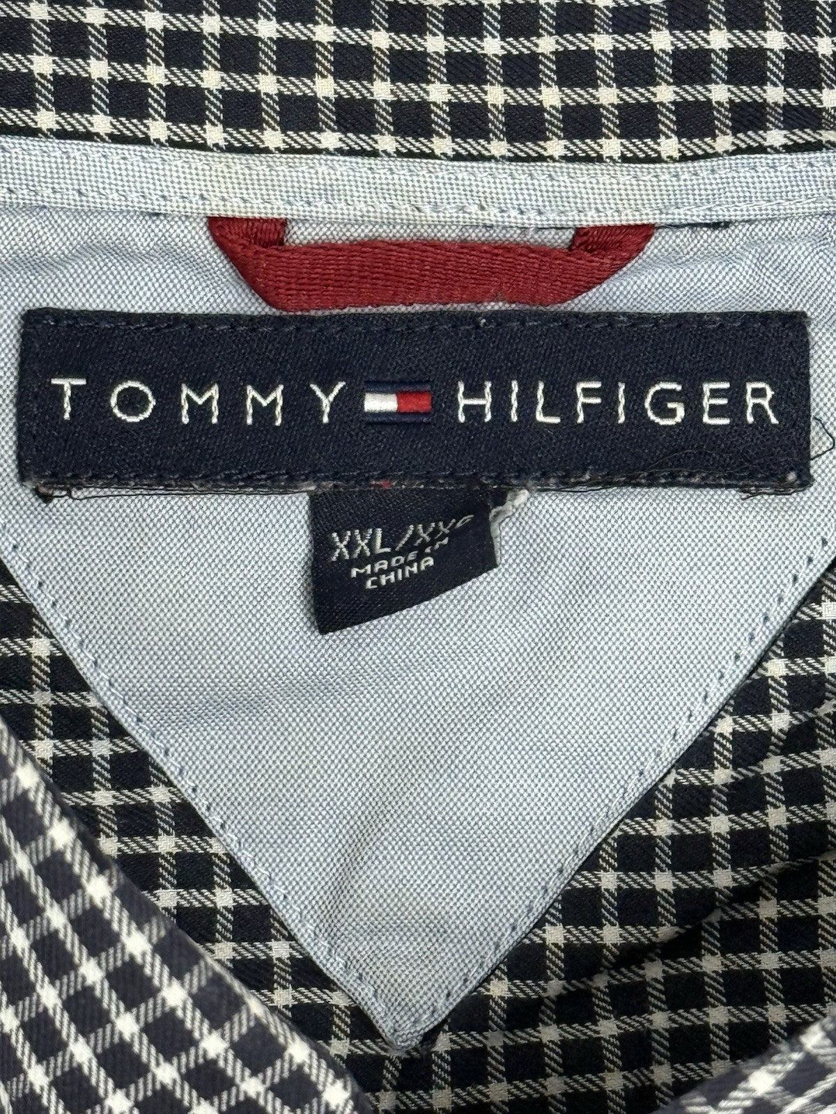 Tommy Hilfiger Black Check Collared Shirt 2XL